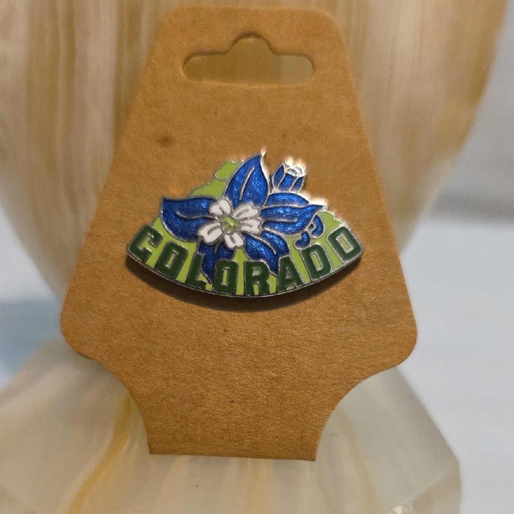 Silver Enamel Pin by MAFCO